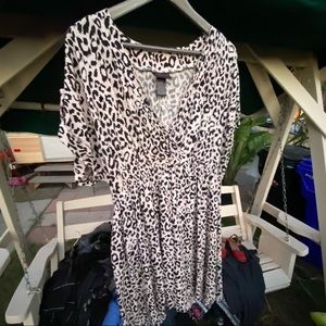 Summery rayon leopard print midi dress